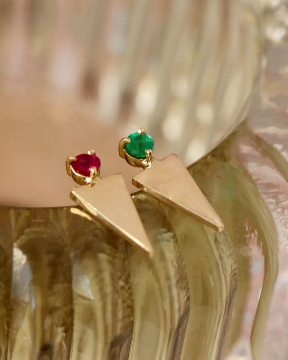 Gemstone And Stud Earrings
