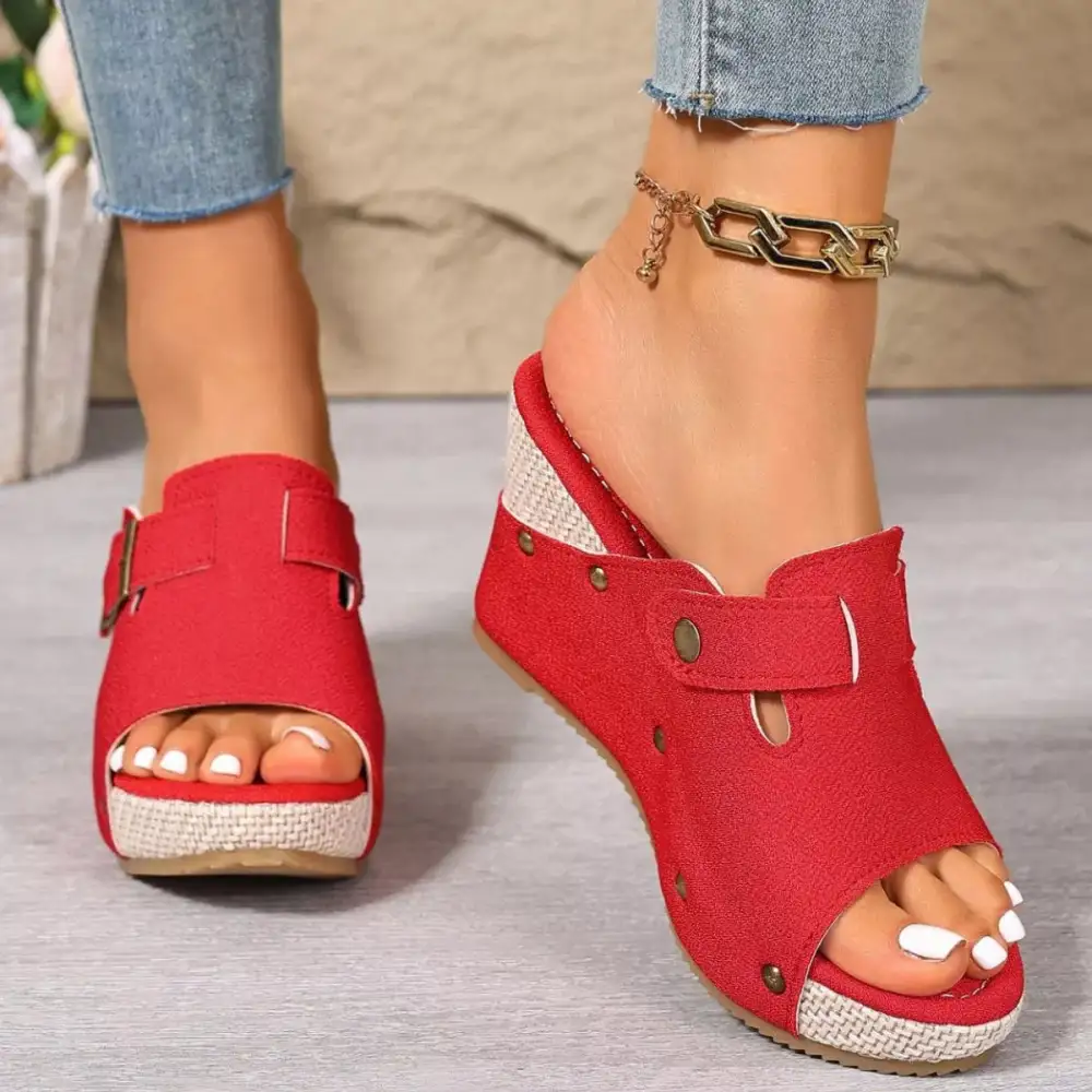 Graceful Fresh Open Toe Wedge Sandals