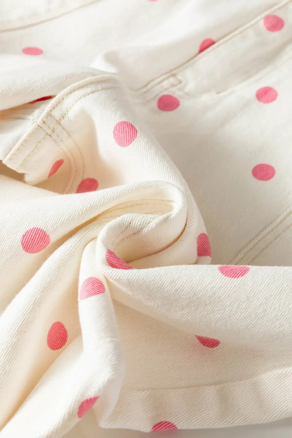 Polka Dot Relaxed Fit Barrel Leg Cropped Casual Jeans