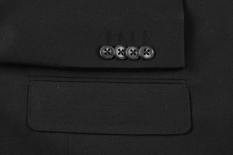 Black Regular Fit Wool Solid Single Breasted Notch Lapel Blazer