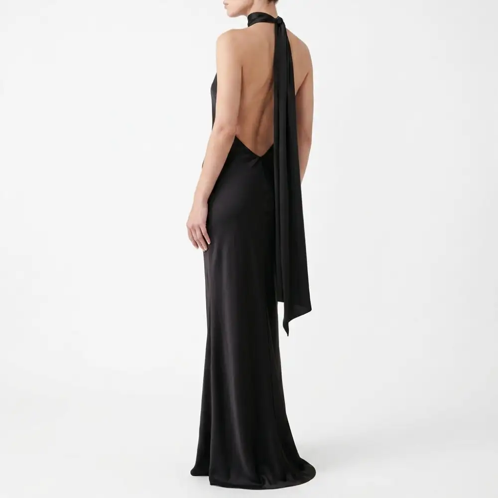 Classic Refined Women's Satin Maxi Dress