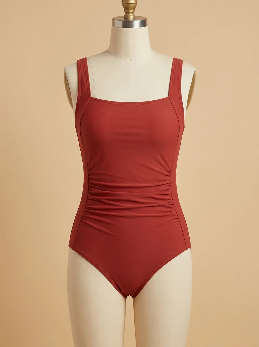 Refined Side-Ruched Ruched One-Piece Swimsuit