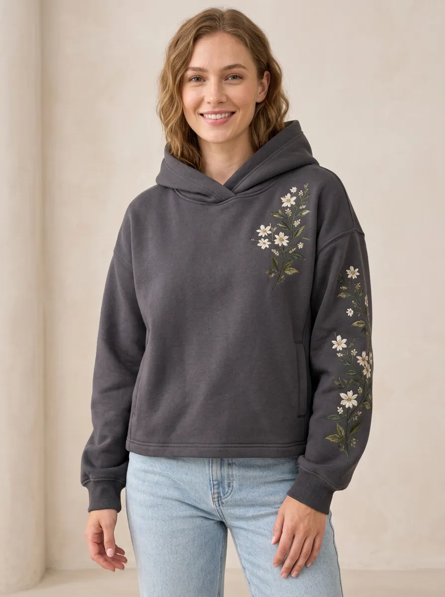 Women's Art Inspired Floral Graphic Nature Inspired Hoodie