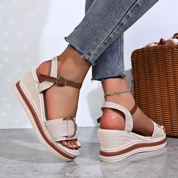 Boho Fresh Open Toe Wedge Sandals