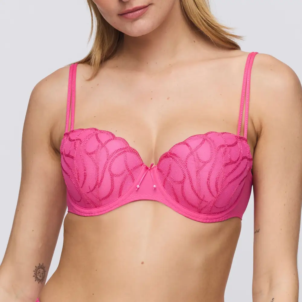 Women's Balconette Underwire Padded Adjustable Straps Bra