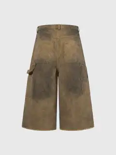 Wide-Leg Printed Jorts