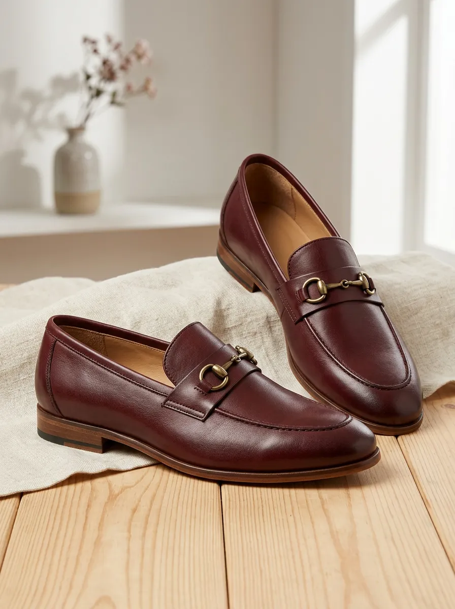Unisex Classic Leather Horsebit Loafers