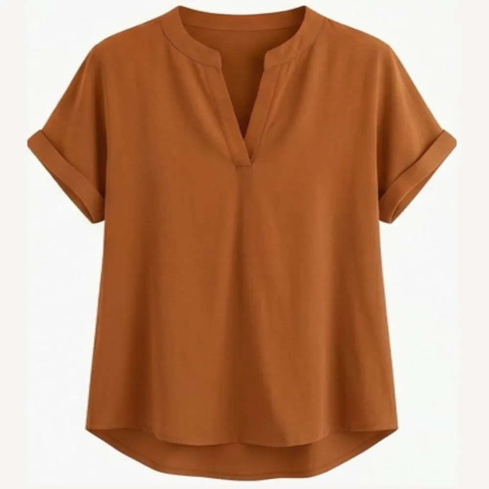 Soft Drape V Neck Blouse