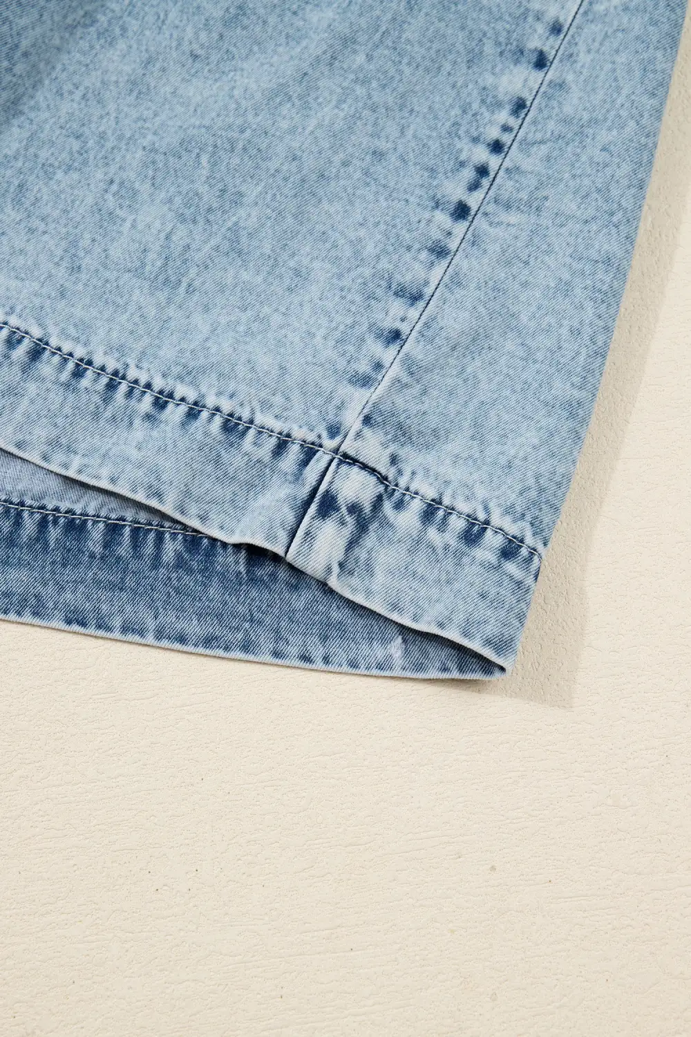Smooth Finish Denim Tiered Jumpsuit