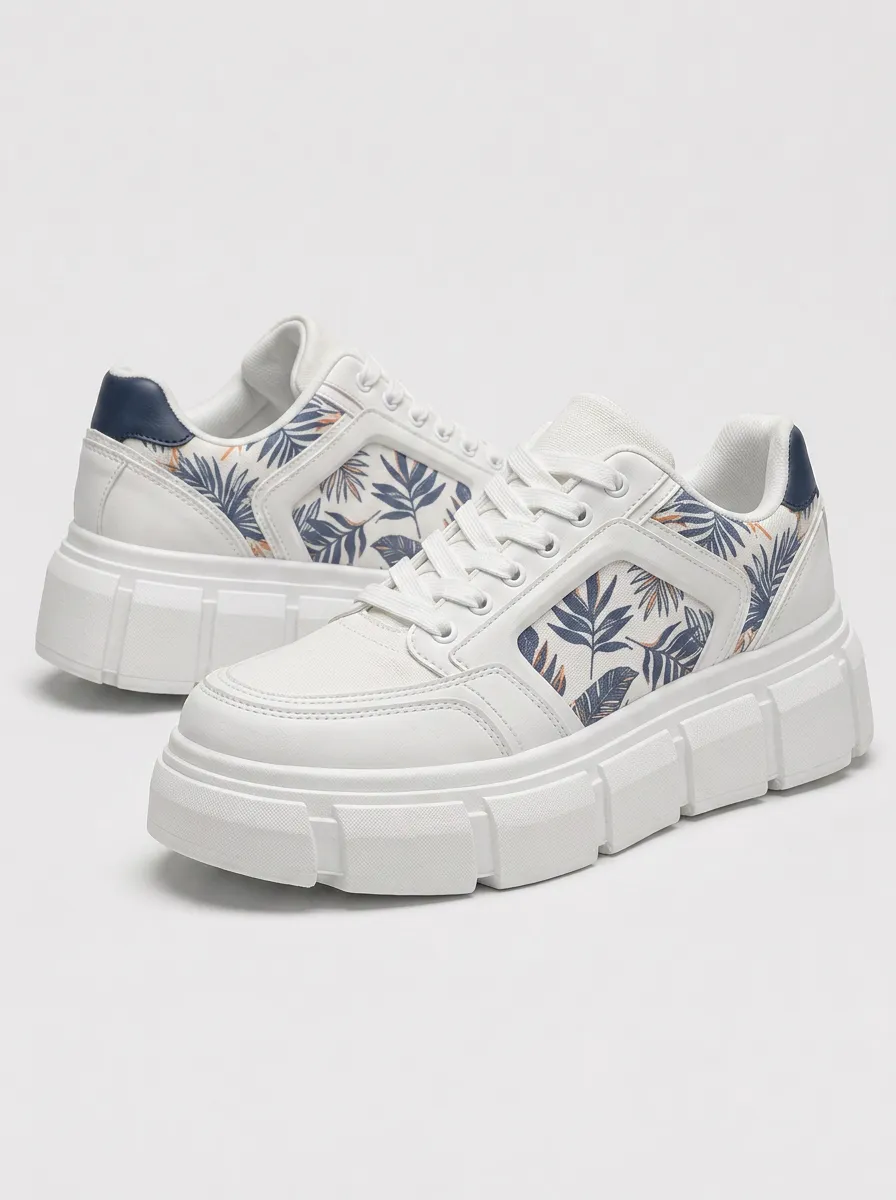 Unisex Tropical Leaf Skate Shoes