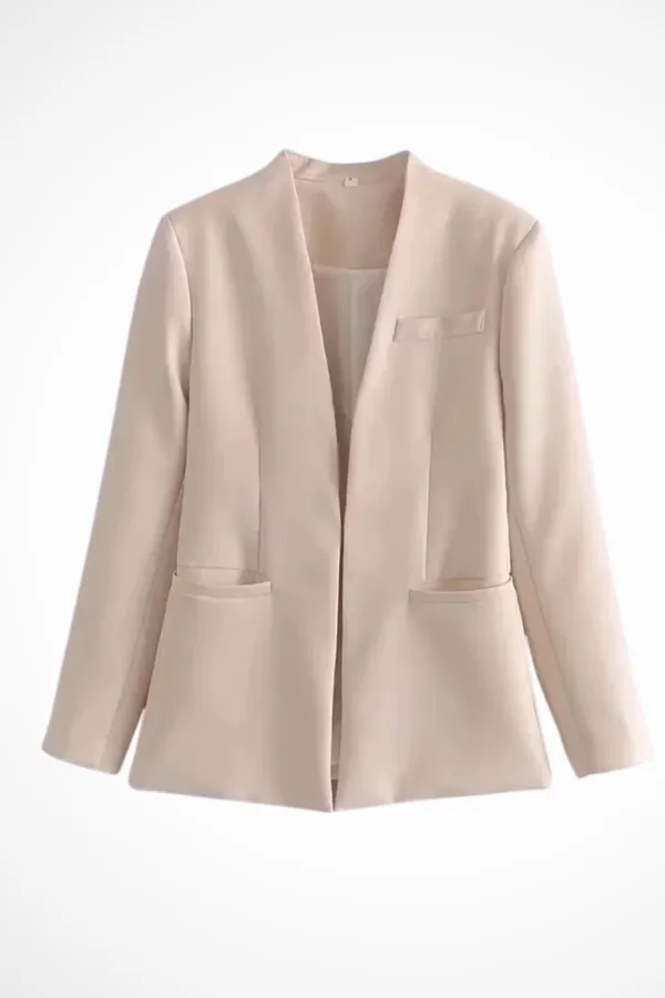  Tailored Blazer Wide Leg Pants Suit Set