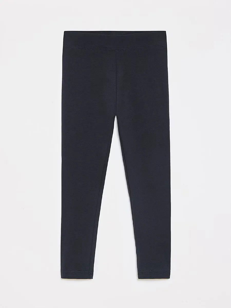 Navy Cotton Rich Girls School Leggings 2 Pack