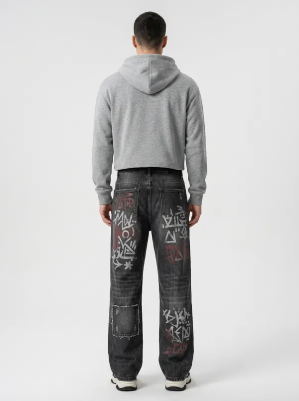 Unisex Streetwear Graffiti Jeans