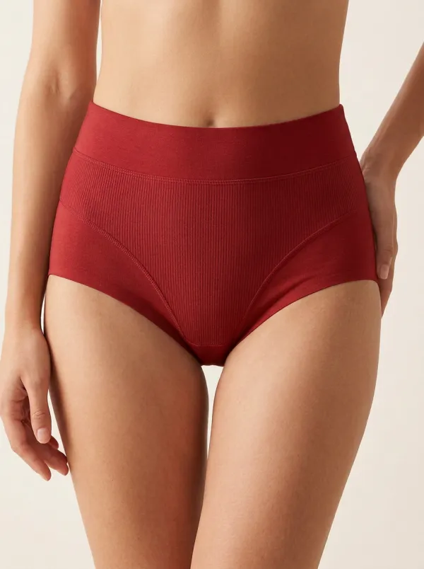 Women's Smooth High-Waisted Seamless Ribbed Panties