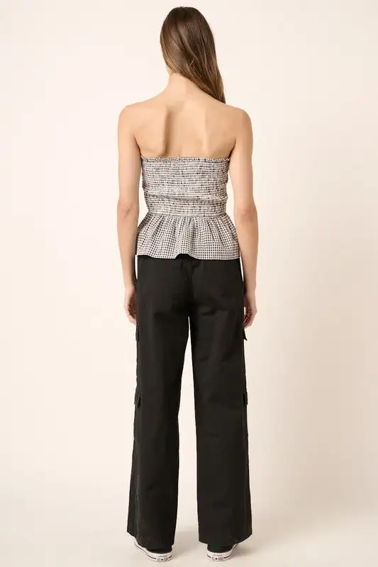 Low Rise Elastic Cover Waistband Cargo Pants
