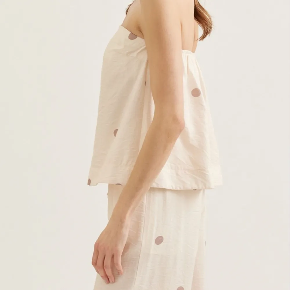 Strapless Polka Dot Top Sets - Ecru