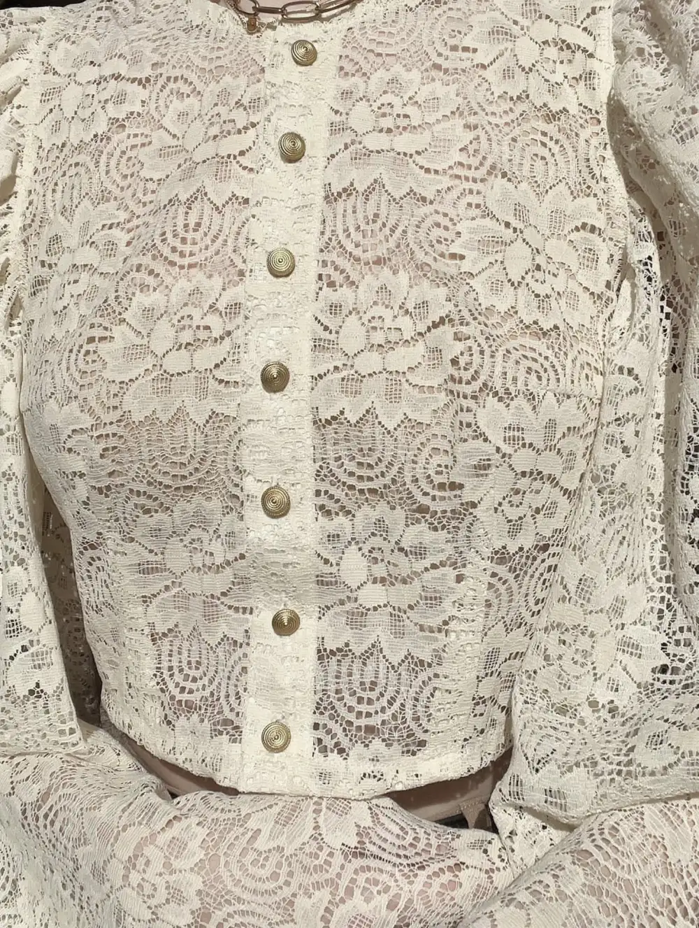 Lace Flare Sleeve Design Top