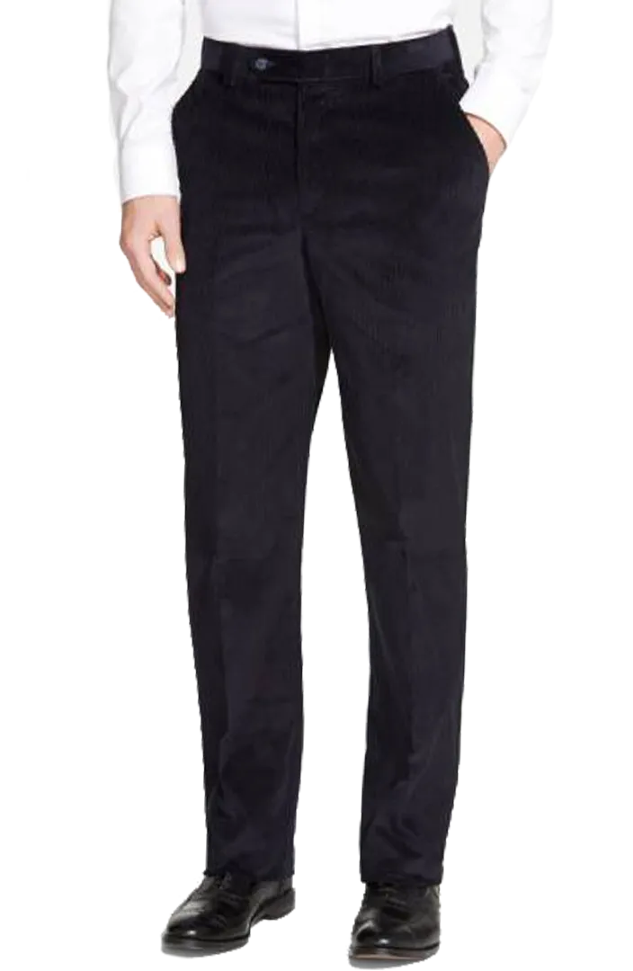 Corduroy Poplin Microfiber Performance Flat Front Trousers
