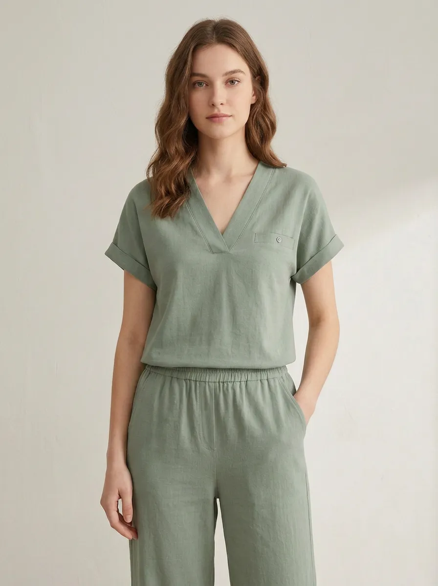 Easy-Wear Summer Women's V-Neck Shirt