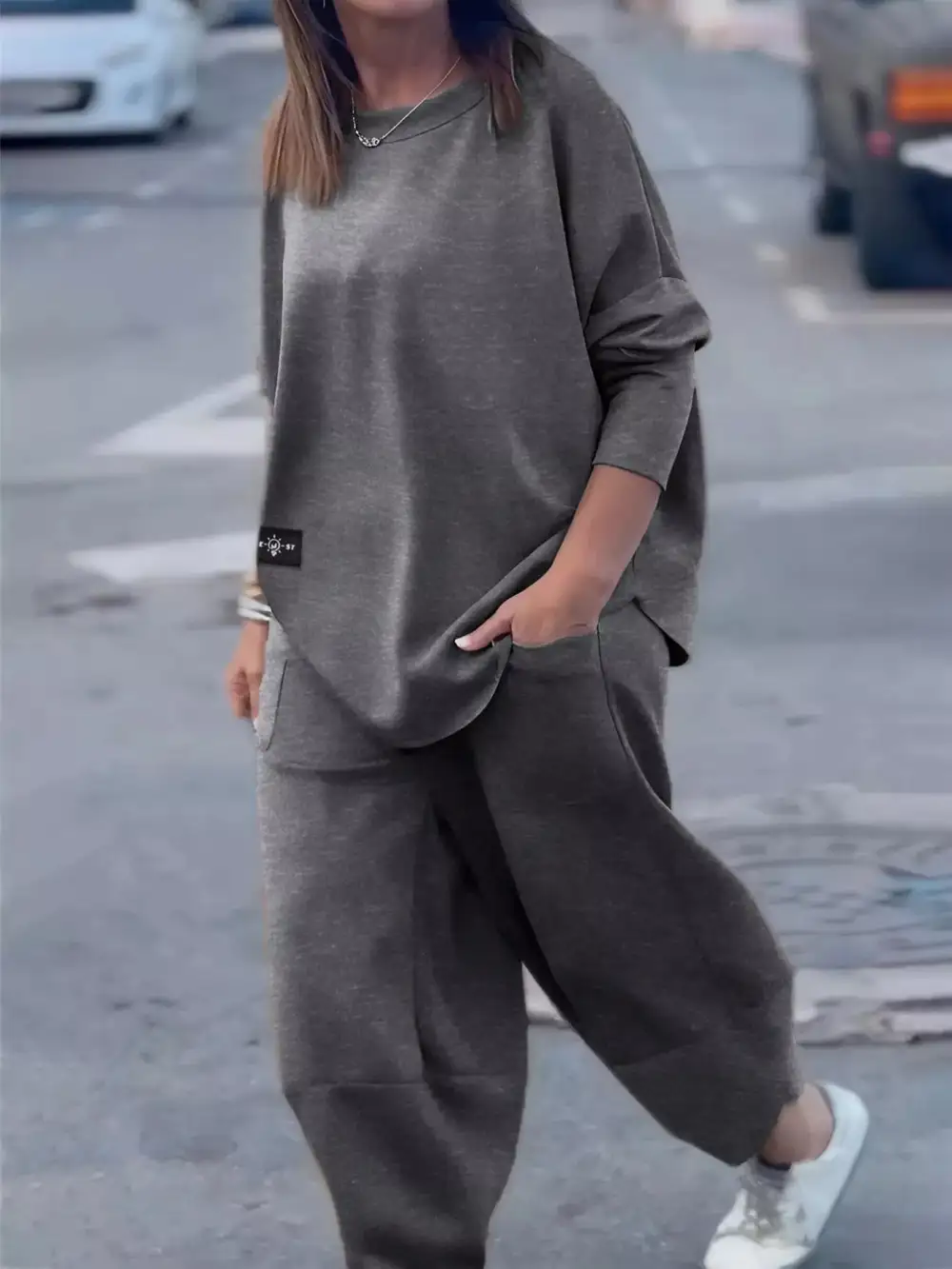 Casual Loose Fit Top and Pants Two Piece Set