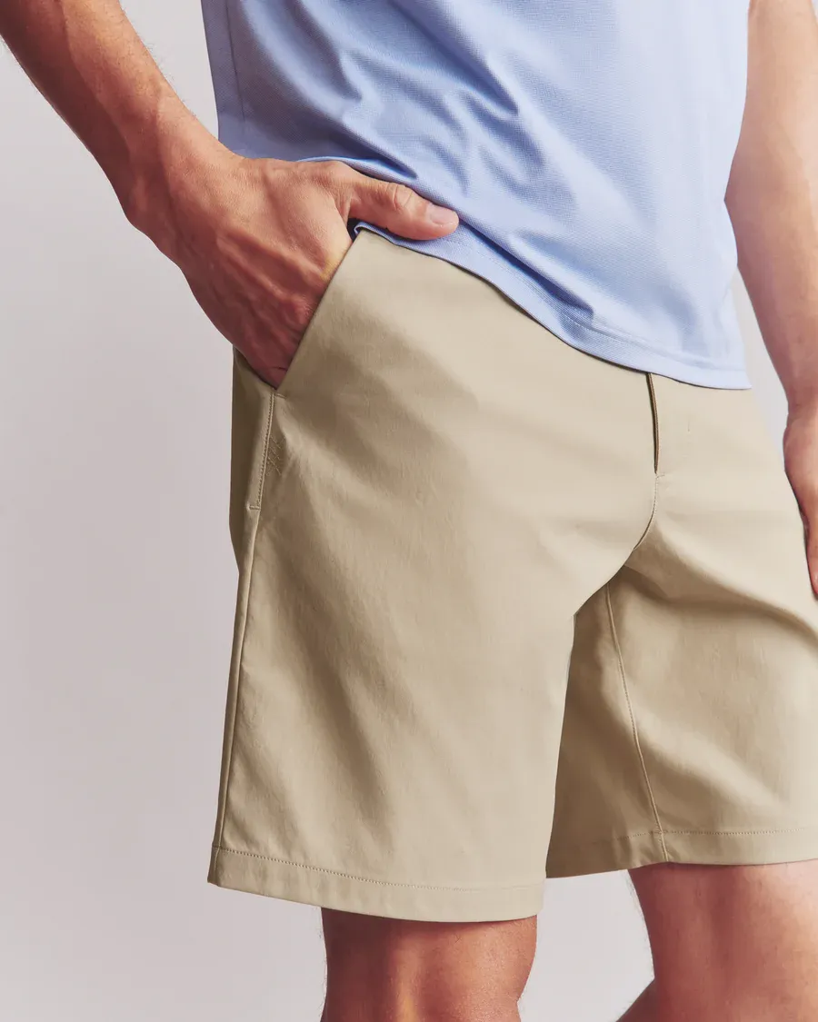 Beige Straight - Cut Men's Shorts