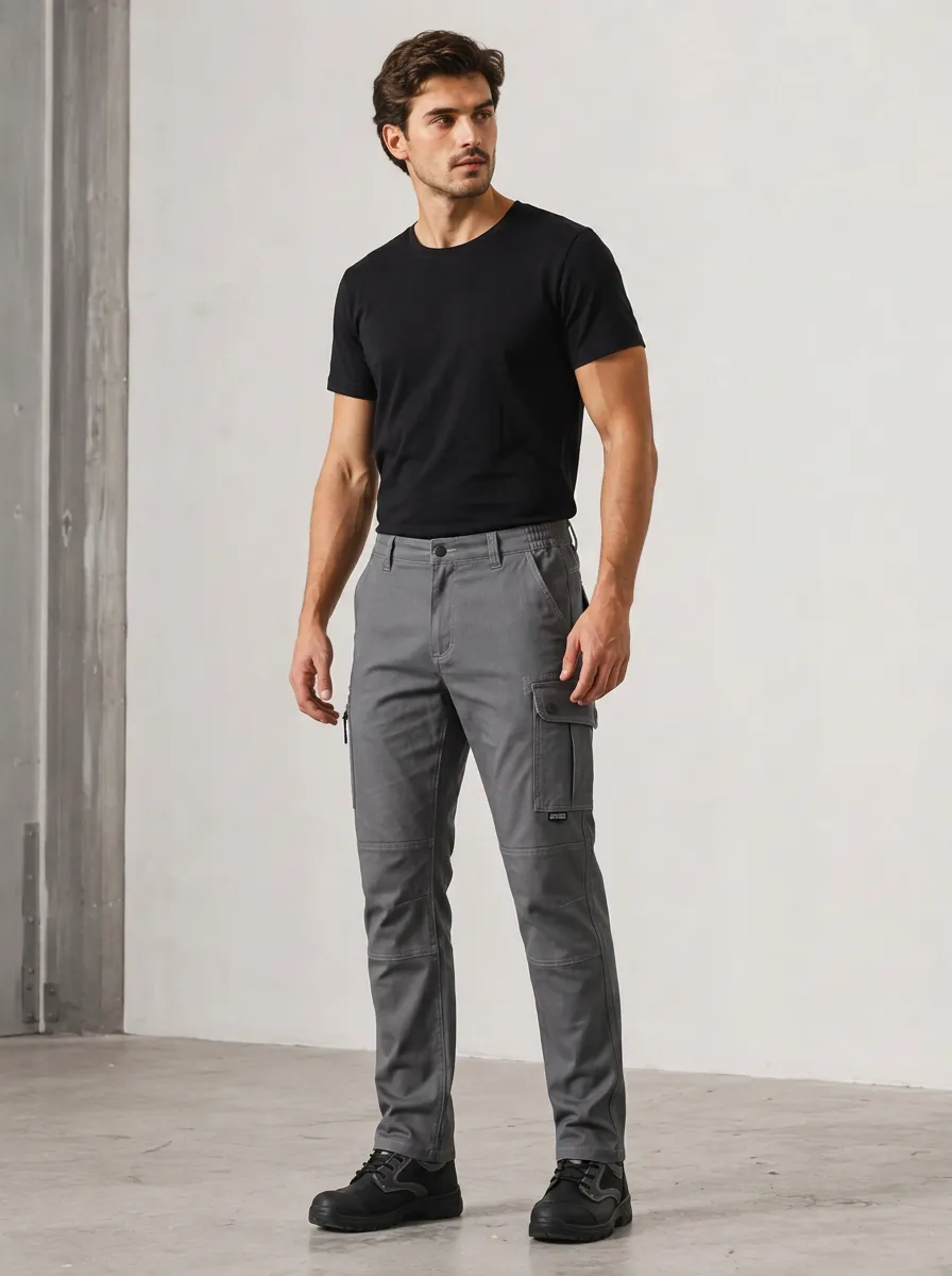 Men's Grey Utility Cargo Trousers