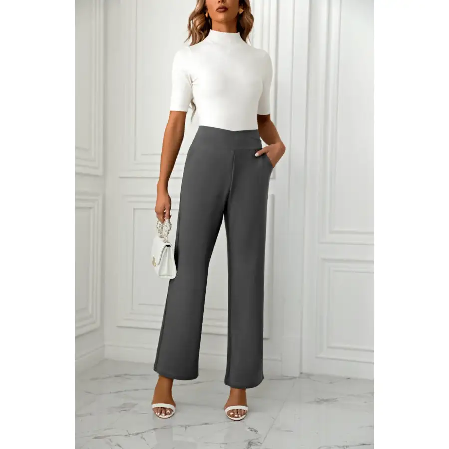 High Waist Straight Leg Pants