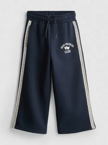 1-9yrs | Cotton Rich Lace Trim Wide Leg Joggers