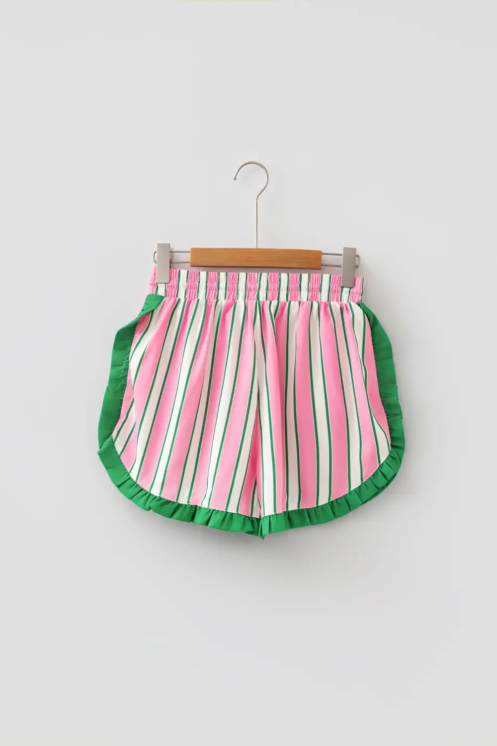 Drawstring Elastic-Waist Ruffled Pocketed Casual Shorts