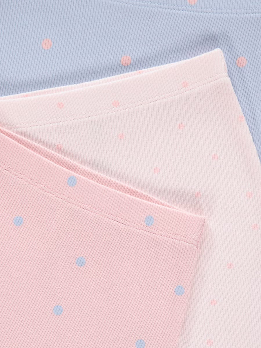 Pastel Polka Dot Ribbed Leggings 3 Pack detail 1