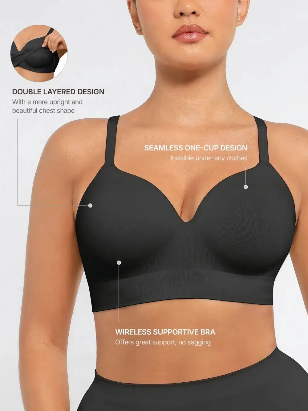 Seamless Wireless Support Bra
