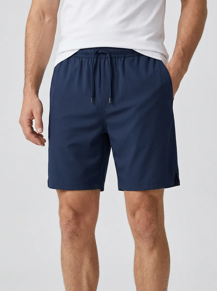 Simple Ice-Silk Elastic-Waist Stretch Shorts