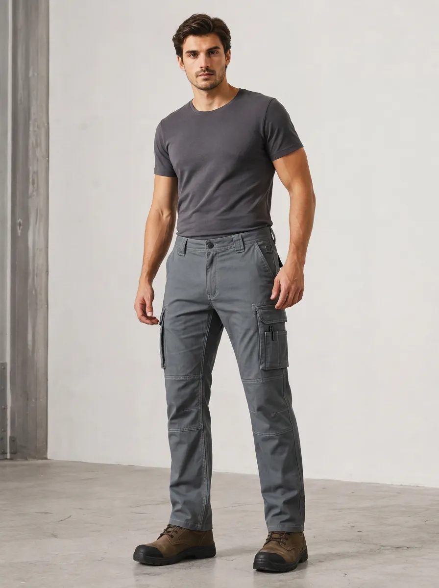 Men's Grey Utility Cargo Pants