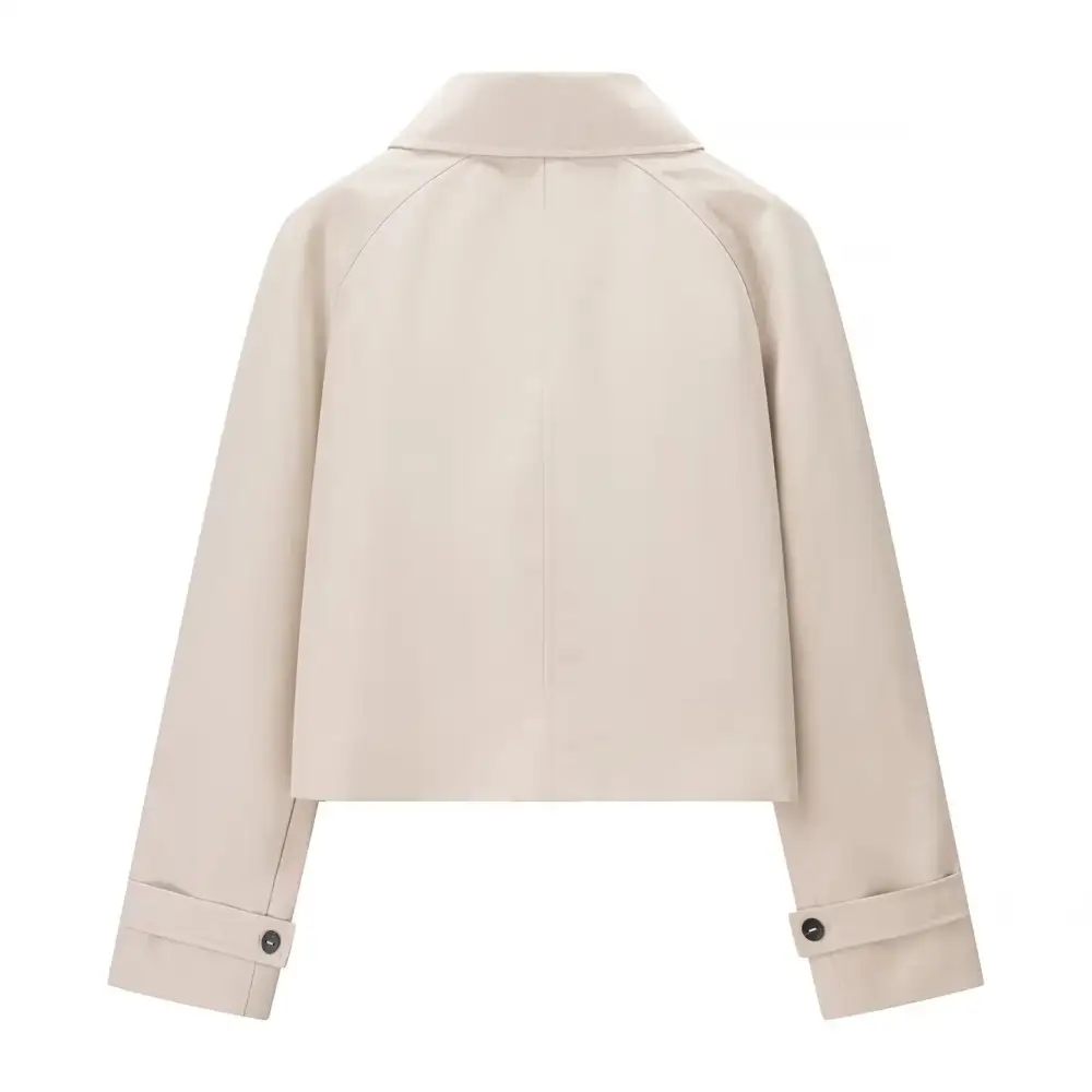 Structured Cropped Long Sleeve Blouse