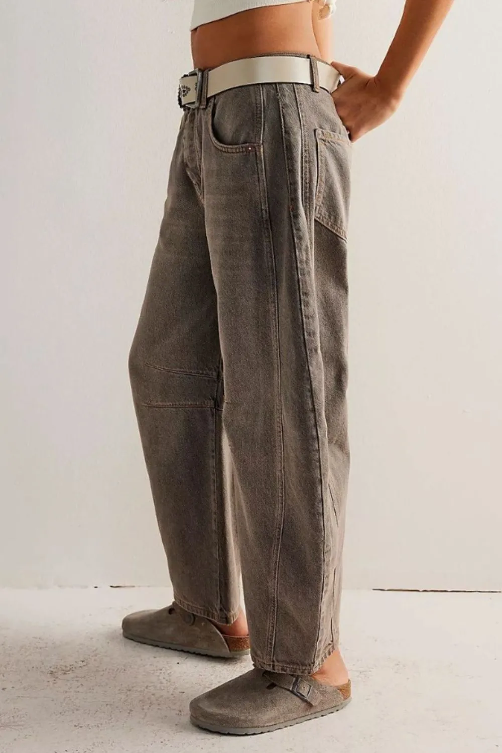 Tiered Relaxed Fit Denim Jeans