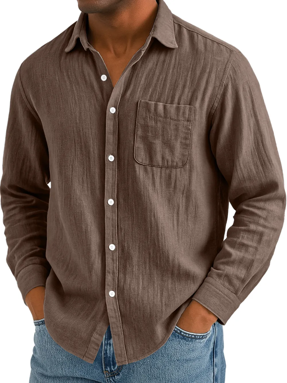 Everyday Cotton Linen Pocket Shirt
