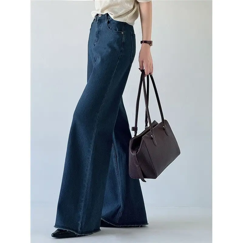 Flowing High Waist Straight Leg Loose Fit Jeans