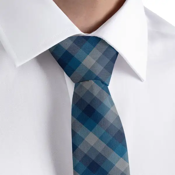 Refined Plaid Motif Necktie