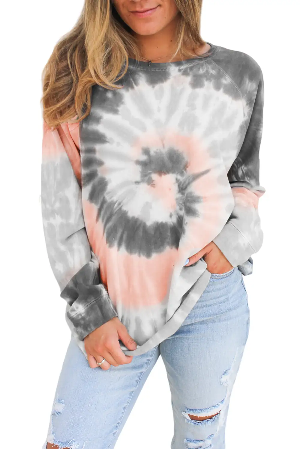 Ombre Tie Dye Loose Leisure Sweatshirt