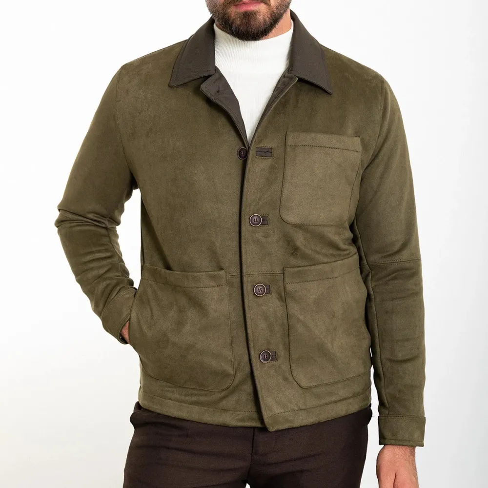 Slim Fit Suede Casual Jacket