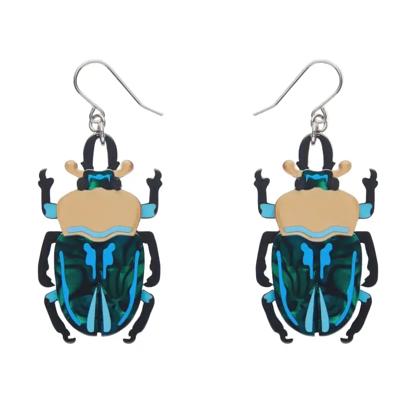 Gorgeous The Rainbow Stag Beetle Drop Earrings