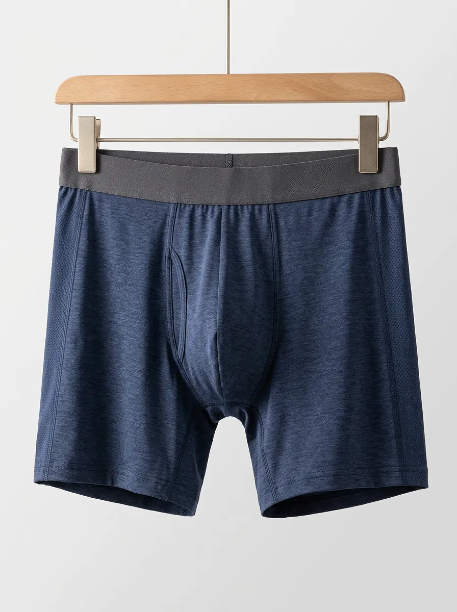Men's Navy Heathered Boxer Briefs