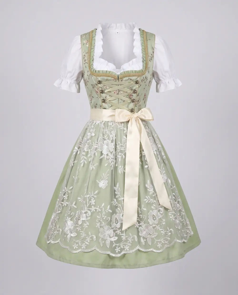 Women's Lace Floral Belted Bridal Dress