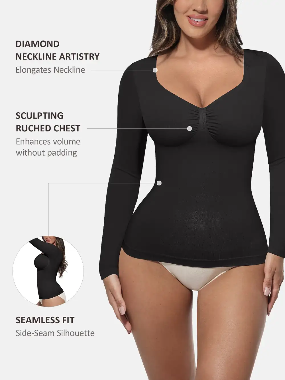 Seamless Long Sleeve Shaping Top