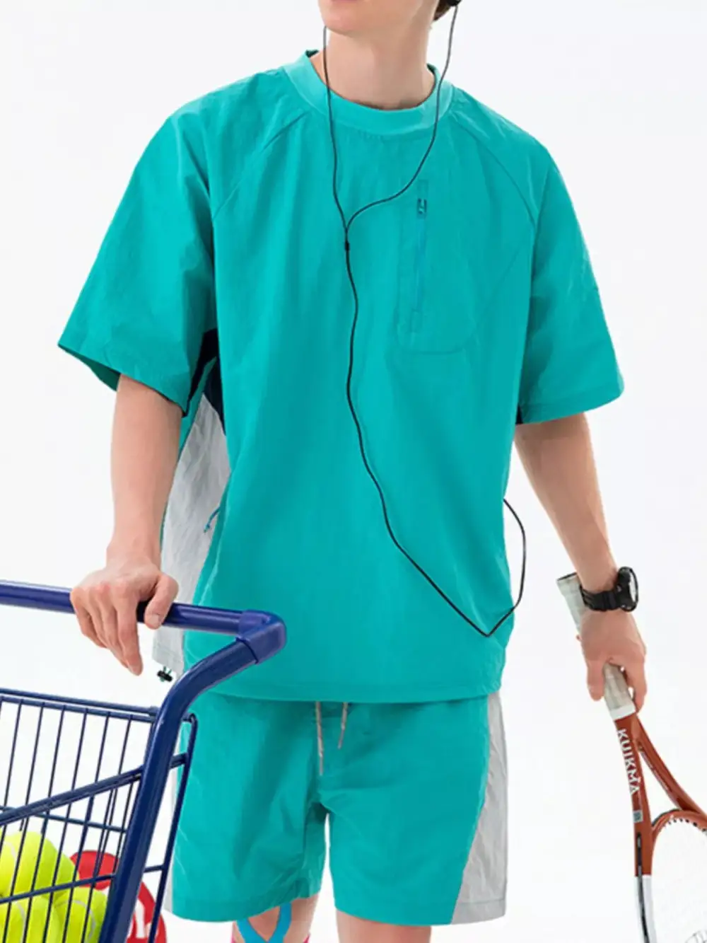 Contrast Round-Neck Short-Sleeve T-Shirt