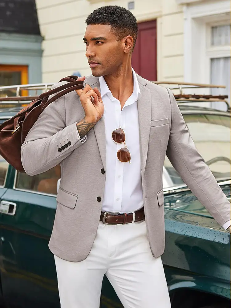 Warm Business Casual Two Buttons Suit Jacket Blazer