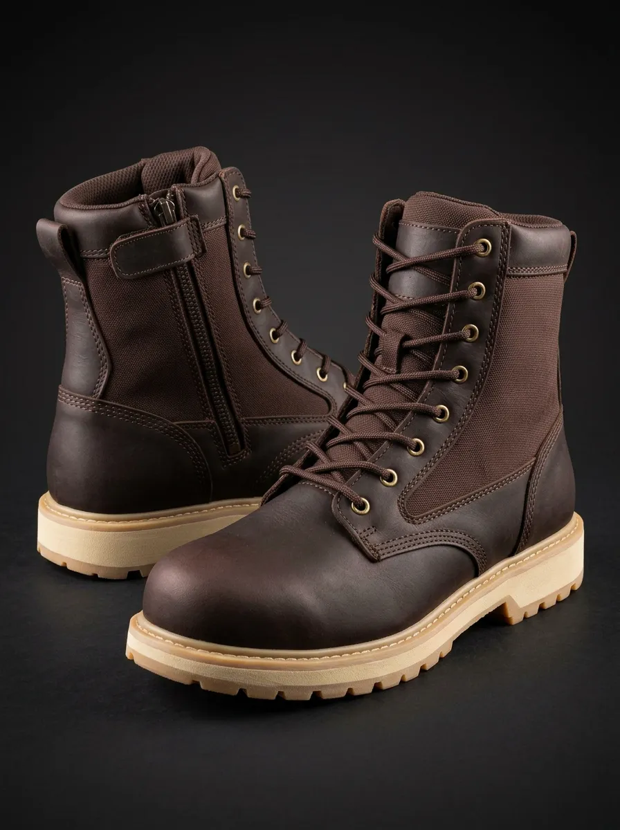 Men's Side-Zip Tactical Utility Work Boots
