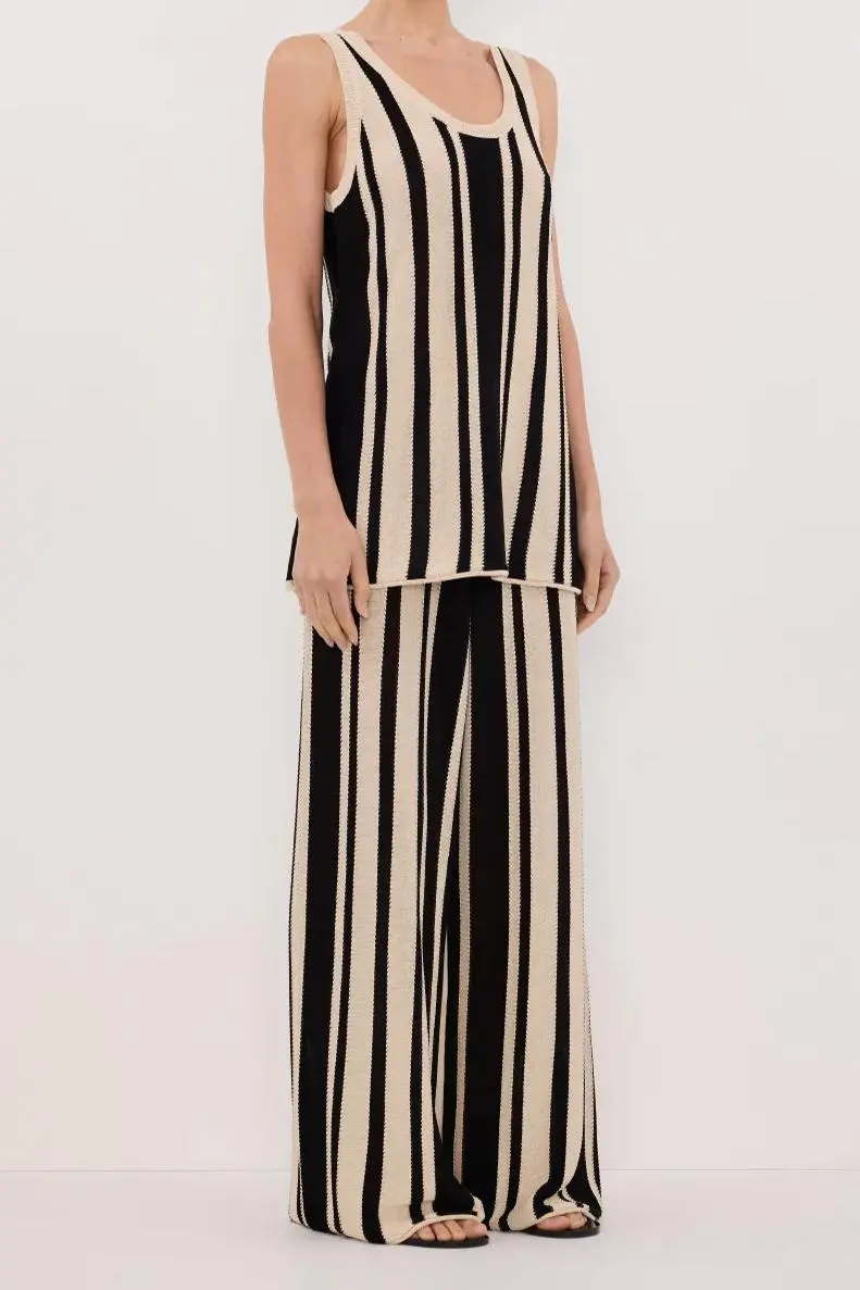 STRIPE LONGLINE KNIT TUNIC