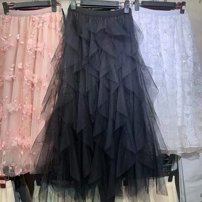 Comfort Irregular Multi-Layer Mesh Skirt
