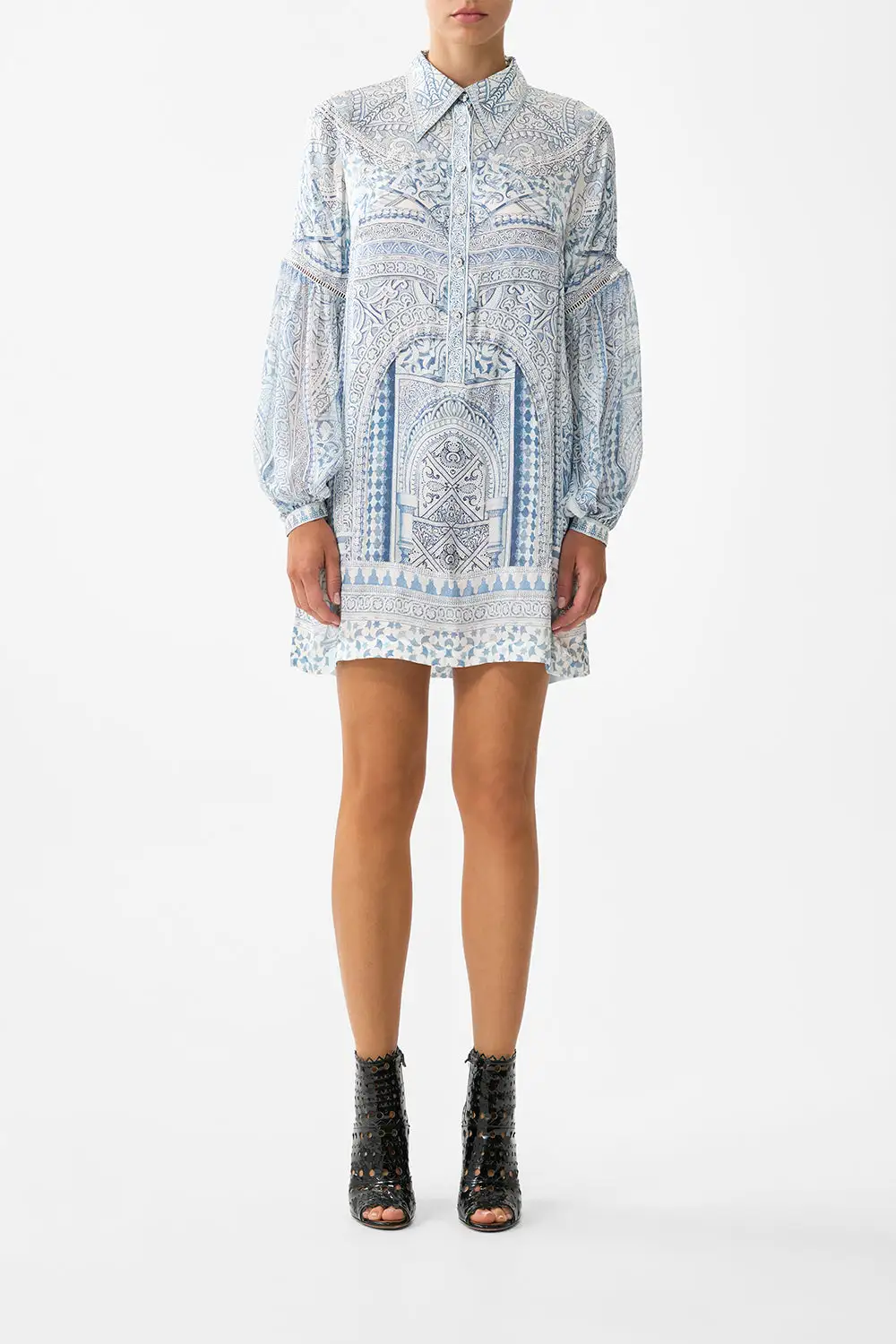Shirt Dress with Blouson Sleeve